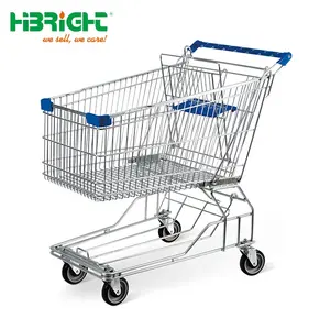 Market Shopping Trolley Hypermarket Shopping Hand Push Trolley Metal Supermarket Trolley