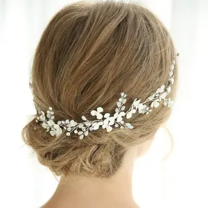 迷人的婚礼装饰头带花圈新娘头发藤蔓和发夹珠宝套装新娘头饰发饰