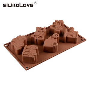 Molde de silicona con forma de <span class=keywords><strong>coche</strong></span> de dibujos animados de 6 cavidades, molde para hornear galletas, gelatina helada, artesanía de azúcar, <span class=keywords><strong>Fondant</strong></span>, herramientas de decoración de pasteles - Product Image 4