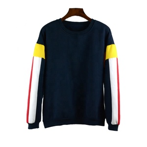 Para Hombre de lana de cuello redondo contraste del Color de la raya de la manga de empalme <span class=keywords><strong>Pullover</strong></span> - Product Image 2
