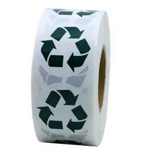 Hybsk 1,5 "Recycling-Logo Aufkleber Runde Etiketten mit Klebstoff 500 Pro Rolle