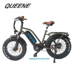 Queene/điện xe đạp chất béo đầy đủ hệ thống treo điện tuyết xe đạp giữa ổ đĩa 48V 1000W bafang siêu G510 hệ thống