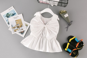 <span class=keywords><strong>Niñas</strong></span> trajes de verano con 2019 niña blanco sin mangas bordado floral con gran arco - Product Image 4