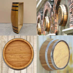 En bois demi-<span class=keywords><strong>tonneau</strong></span> à vin tenture murale baril couvercle <span class=keywords><strong>pour</strong></span> La Décoration - Product Image 2