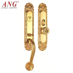 Nouvelle <span class=keywords><strong>serrure</strong></span> <span class=keywords><strong>de</strong></span> <span class=keywords><strong>porte</strong></span> <span class=keywords><strong>coulissante</strong></span> <span class=keywords><strong>de</strong></span> luxe en cuivre à double puce à tirage unique en or 24 carats américaine pour portail <span class=keywords><strong>de</strong></span> villa - Product Image 2