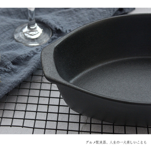 Fabricants de haute qualité en céramique de style chinois cuit pan pas cher prix noir porcelaine micro-ondes plaque - Product Image 5
