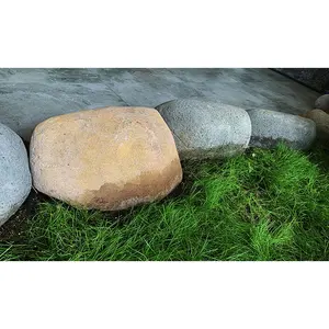 Landscape Stone Wholesale Large Garden Landscaping Black River Stone Rocks And Bouldering Backyard Artificial Landscape Fake Stone Boulders