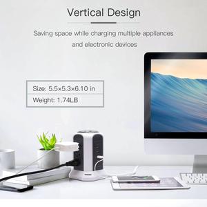 <span class=keywords><strong>Multiprise</strong></span> avec USB, <span class=keywords><strong>Cube</strong></span> vertical de prises de courant de bureau avec 9 prises et 4 USB, adapté à l'Allemagne, aux Pays-Bas, au Danemark - Product Image 6