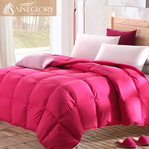 Sang Trọng Sang Trọng Đầy Màu Sắc Duvet Bên Trong Vua Bộ Đồ Giường Màu Hồng Vàng Ngỗng Xuống Comforter