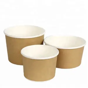 Personalisierte handwerk papier heiße suppe schalen mit papier deckel box für verpackung