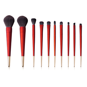 10 pcs Rouge De Luxe Make up Brush Set <span class=keywords><strong>Maquillage</strong></span> Outils <span class=keywords><strong>Kit</strong></span> Poignée En Plastique <span class=keywords><strong>Pinceau</strong></span> Fond de <span class=keywords><strong>Teint</strong></span> Professionnel - Product Image 1