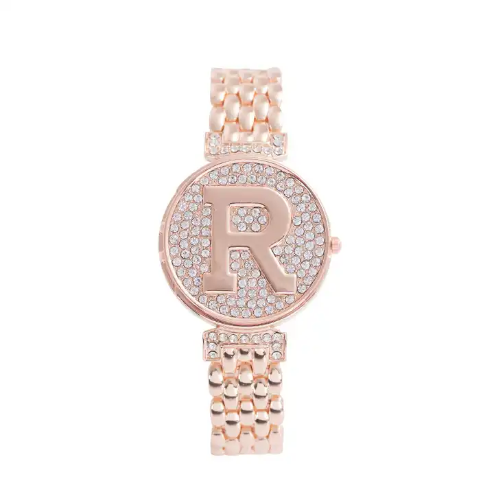 Letter R Rose Gold Diamond Bracelet