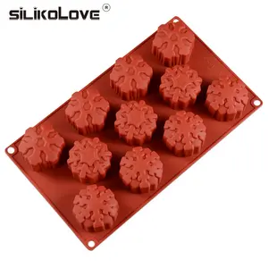 China Supplier DIY Fondant Silicone Mold Snowflake Shape Chocolate Moulds Cake Decorating Modeling Tool Baking