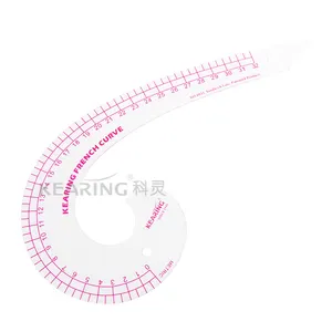 Kearing 品牌三明治线印刷 32厘米塑料时装设计领口法国曲线尺 #6032
