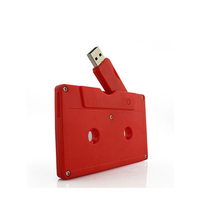 32GB 3D Custom CD USB Flashdrive in Cassette Tape Shape Pendrive with USB 2.0 Interface Stock Item for Xmas Music Fans Gifts