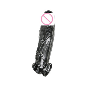 Pénis réutilisable Extender Long Penis Sleeve gode réaliste en forme de préservatif d'extension de pénis - Product Image 1