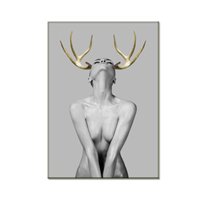 Con Cornice <span class=keywords><strong>In</strong></span> Oro <span class=keywords><strong>bianco</strong></span> <span class=keywords><strong>e</strong></span> <span class=keywords><strong>nero</strong></span> del sesso bella ragazza immagine della parete pittura donne Nude pittura - Product Image 2