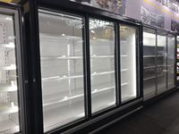 Réfrigérateur portable à 4 portes en verre, deuxième main, supermarché, numérique