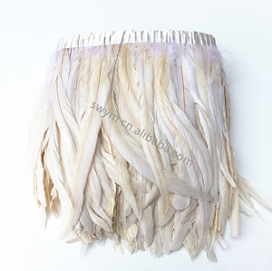 Precio al por mayor teñido pluma <span class=keywords><strong>de</strong></span> gallo recorte Polla Coque pluma <span class=keywords><strong>de</strong></span> la cola Fringe - Product Image 5