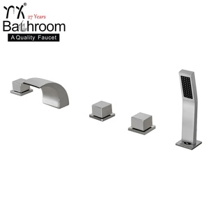 5 trous alimenté par mitigeur <span class=keywords><strong>salle</strong></span> <span class=keywords><strong>de</strong></span> <span class=keywords><strong>bain</strong></span> baignoire <span class=keywords><strong>douche</strong></span> d'eau ensemble LED Cascade upc Baignoire Robinet - Product Image 1