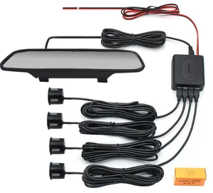 Kit de sensor de estacionamento automotivo, 4 sensores, 22mm, buzzer, display de led, reversa, monitor radar, assistência de estacionamento