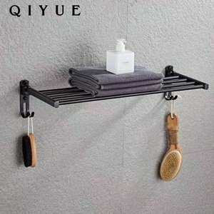 Mới Hiện Đại Phụ Kiện Phòng Tắm Brass Chất Lượng Treo Tường Màu Đen Orb Hoàn Thành Gấp Khăn Giá - Product Image 2