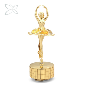 คริสตัลคริสตอคราฟท์ชุบทอง รูปทรงกลมเจียระไนแบบบริลเลียนท์ หมุนมือ ขนาด 5.5x14.4 ซม. ของขวัญวันเกิดสำหรับแฟนสาว - Product Image 2