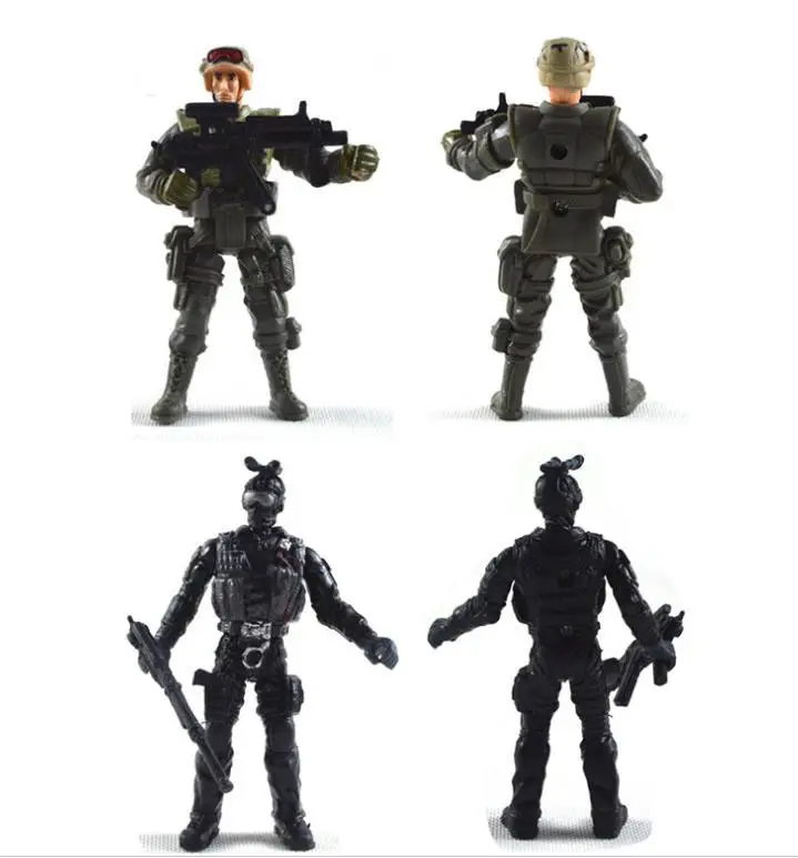 Military soldier model 6 military models with joint movable soldier figure toy