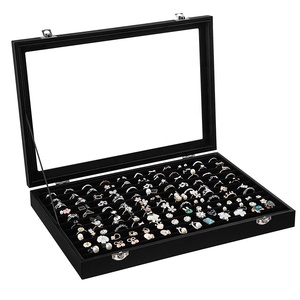 Manufacturer Customized Leather Looking Velvet Ring Jewelry Box <strong>Earring</strong> <strong>case</strong> - Product Image 1