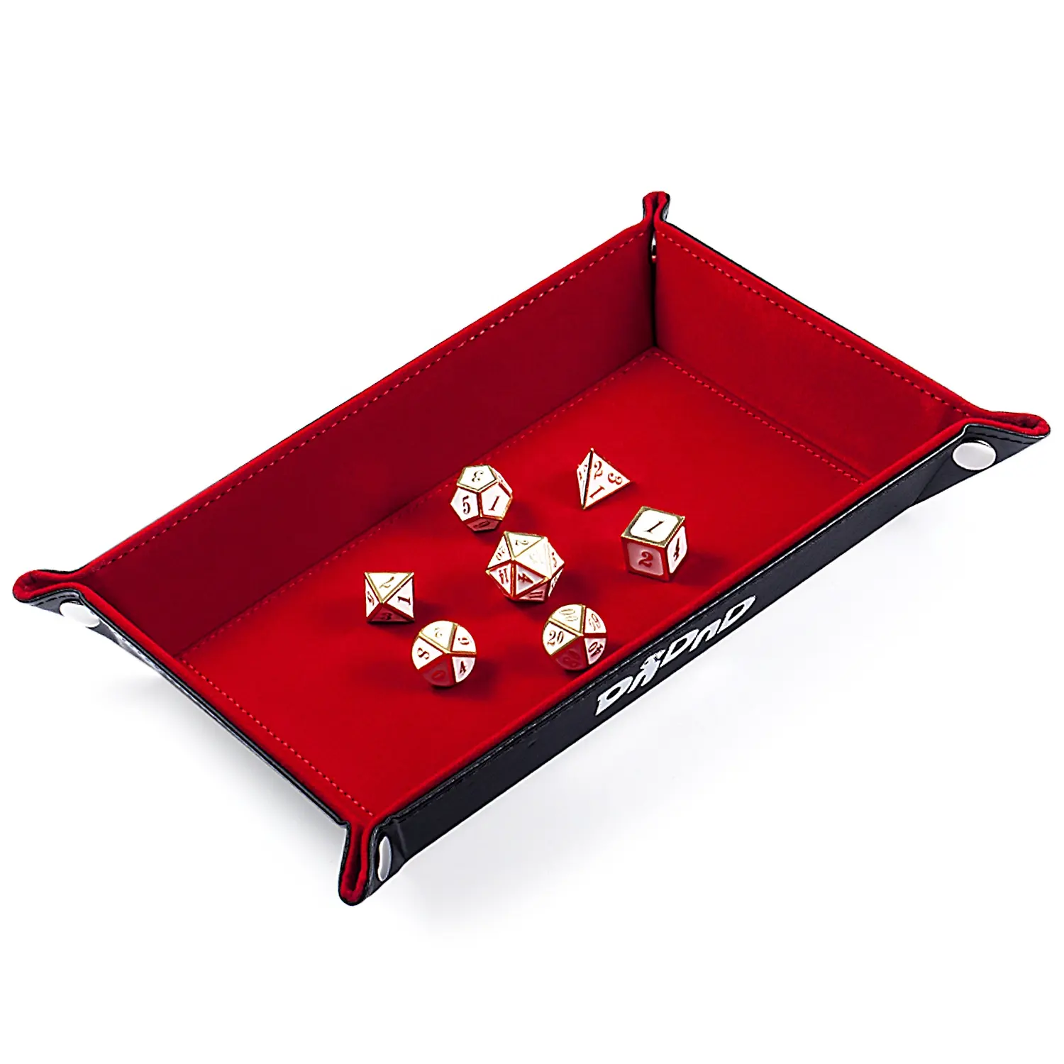 Wholesale custom pu leather foldable hexagon storage tray game dice tray