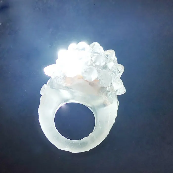 Flashing White led soft party bumpy ring for party