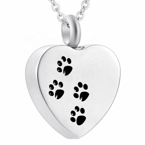 Pendiente de plata con forma de pata de un corazón <span class=keywords><strong>Monumento</strong></span> <span class=keywords><strong>conmemorativo</strong></span> Urna de cremación Collar Gato perro colgante - Product Image 1