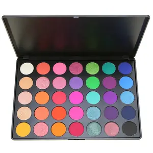 Paleta de sombras de ojos orgánicas de alta calidad, paleta de purpurina magnética de 35 colores, 2021