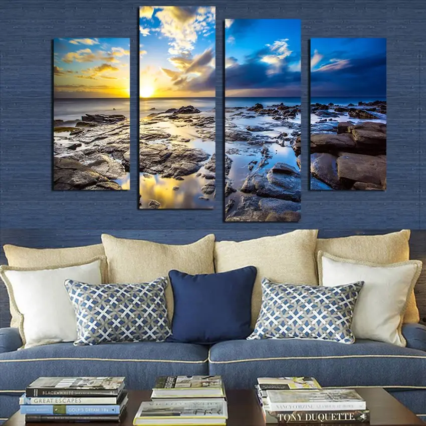4 Panel Printed canvas wall art landscapes painting wall indoor wall art