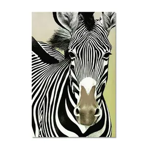 Pintura abstrata de zebra, decoração doméstica moderna, pintura a óleo em tela