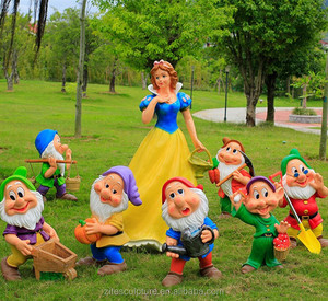 Venta caliente de película de dibujos animados de fibra de vidrio de Blanca Nieves y los siete enanitos de jardín estatuas - Product Image 5