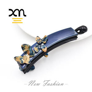 Haute qualité <span class=keywords><strong>fleur</strong></span> et feuille design coloré en plastique pinces à cheveux banane acétate <span class=keywords><strong>fleur</strong></span> pinces à cheveux pour femmes bijoux pinces à cheveux - Product Image 6