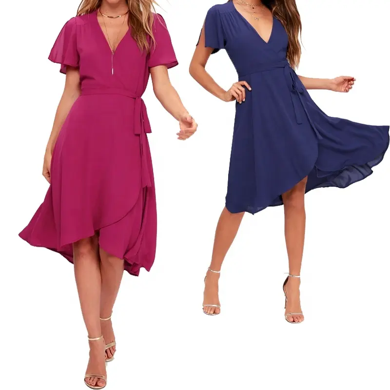 Wholesale cheap elegant women pictures ladies designer formal wear office dresses 2022