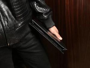 Borsa di <span class=keywords><strong>pelle</strong></span> di coccodrillo per gli uomini di coccodrillo, sacchetto di frizione del cuoio genuino - Product Image 6