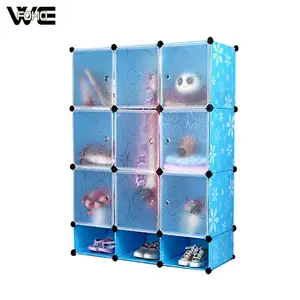 2019 9 Cubes Ajouter Étagère à Chaussures Bleu Couleur Populaire De Mode Chine Fournisseur Magique Cube Assembler Armoire