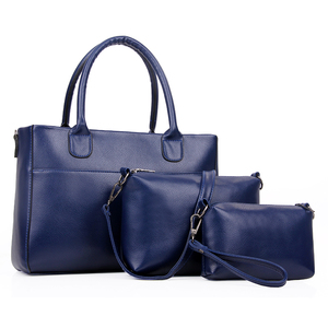 En gros de mode 3 pièce ensemble blanc verni brillant 100% dames grand sac à main sac en cuir avec couleur personnalisée - Product Image 2
