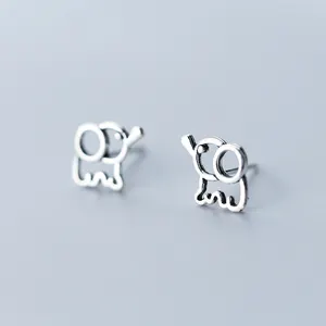 Boucles <span class=keywords><strong>d</strong></span>'oreilles clous en <span class=keywords><strong>argent</strong></span> sterling 925, éléphant porte-bonheur, bijoux fins pour femme, boucles <span class=keywords><strong>d</strong></span>'oreilles mignonnes en forme <span class=keywords><strong>d</strong></span>'animal pour femme - Product Image 1