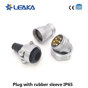2-agujero brida panel, receptáculo con tapa ZG <span class=keywords><strong>IP</strong></span> 67 enchufe con funda de goma TI IP65 bayoneta cable conector - Product Image 2