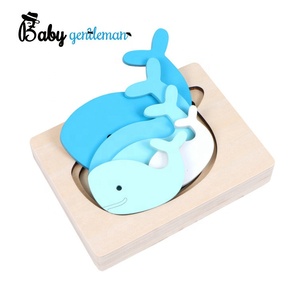 Nuevo diseño del bebé 3D de madera <span class=keywords><strong>ballena</strong></span> rompecabezas para la Educación Z14029D - Product Image 1