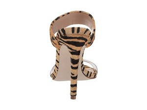 Sandali mulo in PVC trasparente per donna con tacco alto e Zebra a punta di cavallo - Product Image 5