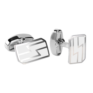 Grabar cepillo de acero inoxidable de plata esterlina en blanco de juegos y gemelos personalizados - Product Image 1