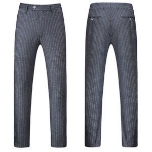 <span class=keywords><strong>Costume</strong></span> d'affaires formel pour <span class=keywords><strong>homme</strong></span> <span class=keywords><strong>à</strong></span> trois pièces <span class=keywords><strong>à</strong></span> rayures verticales - Product Image 4