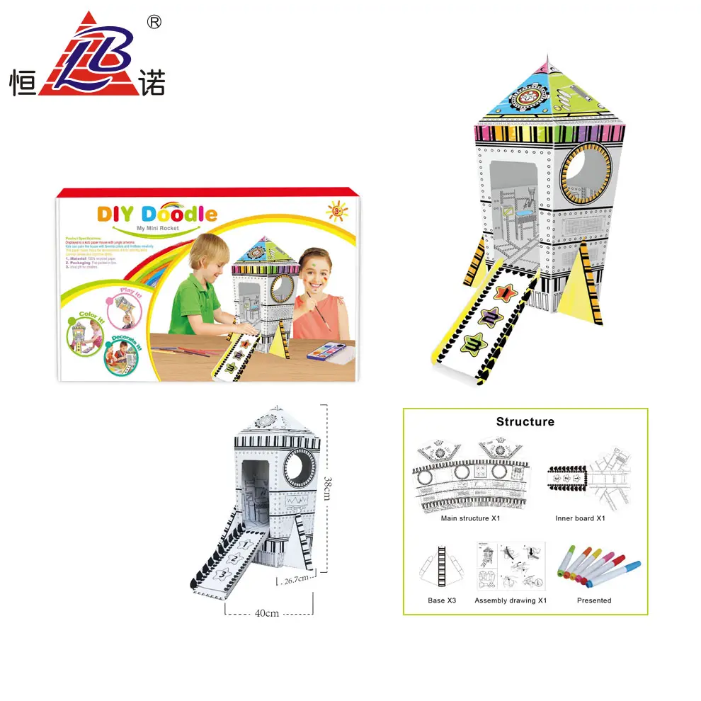 रॉकेट DIY खिलौने के लिए सेट बच्चे EN71 के साथ रंग कामचोर सेट उपकरण पेंट