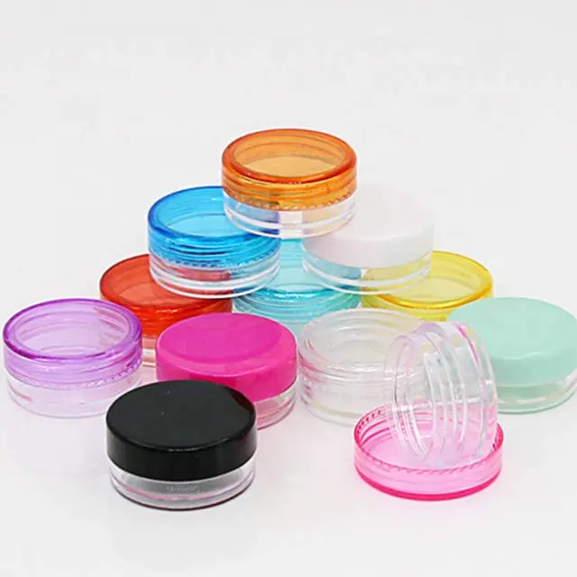 3ml 5ml kleine runde durchsichtige Kunststoff behälter für Kosmetik cremes