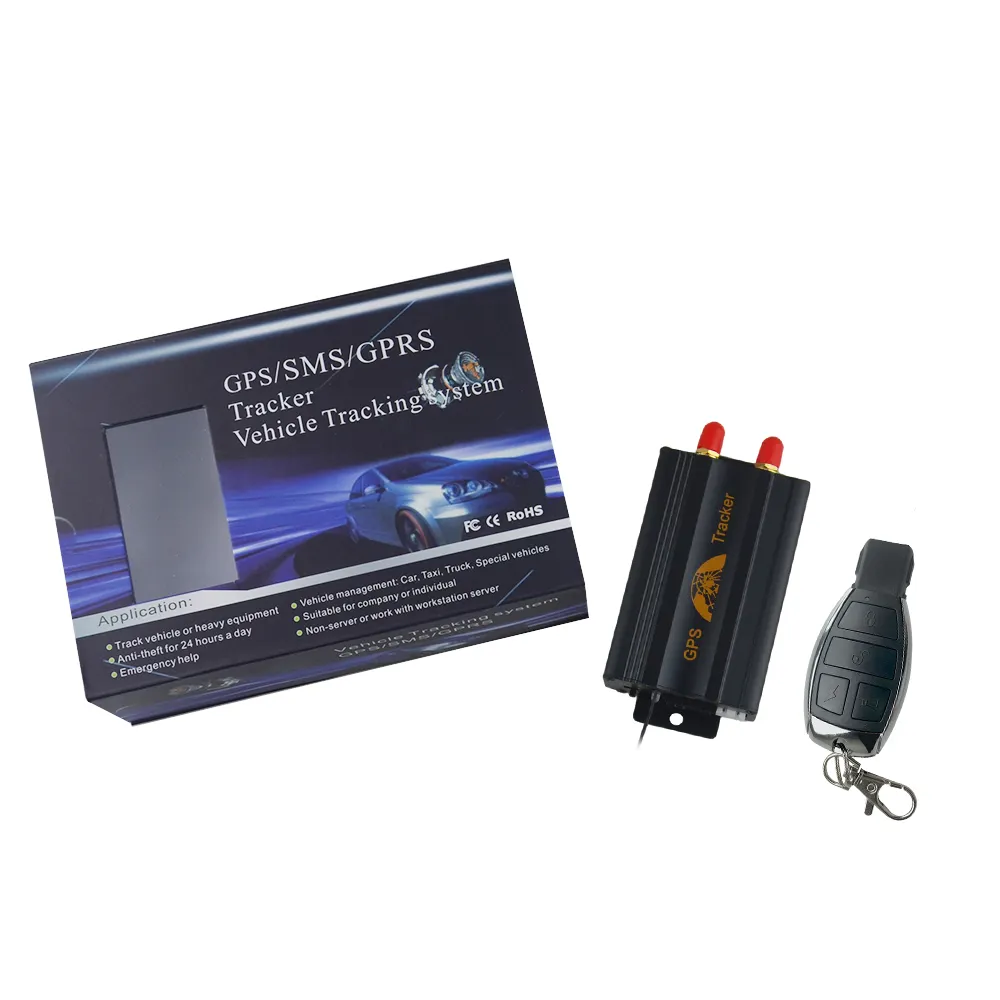 Rastreador gps de controle remoto, modelo gps103b tk103b gsm gprs sistema de alarme automotivo sem caixa de varejo